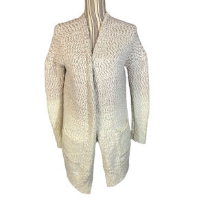 Kaisley Anthropologie Cream Tan Ombre Cardigan Women Metallic Open Front Knit SM